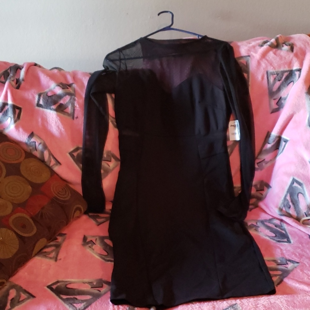 Black dress with mesh